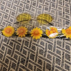 Hippie glasses & matching flower headband